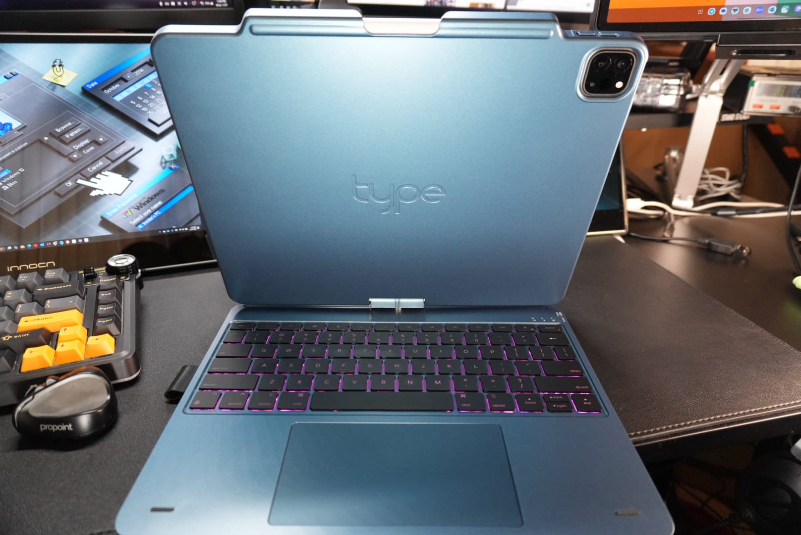 The case in Stand Mode, where the screen faces away from the user