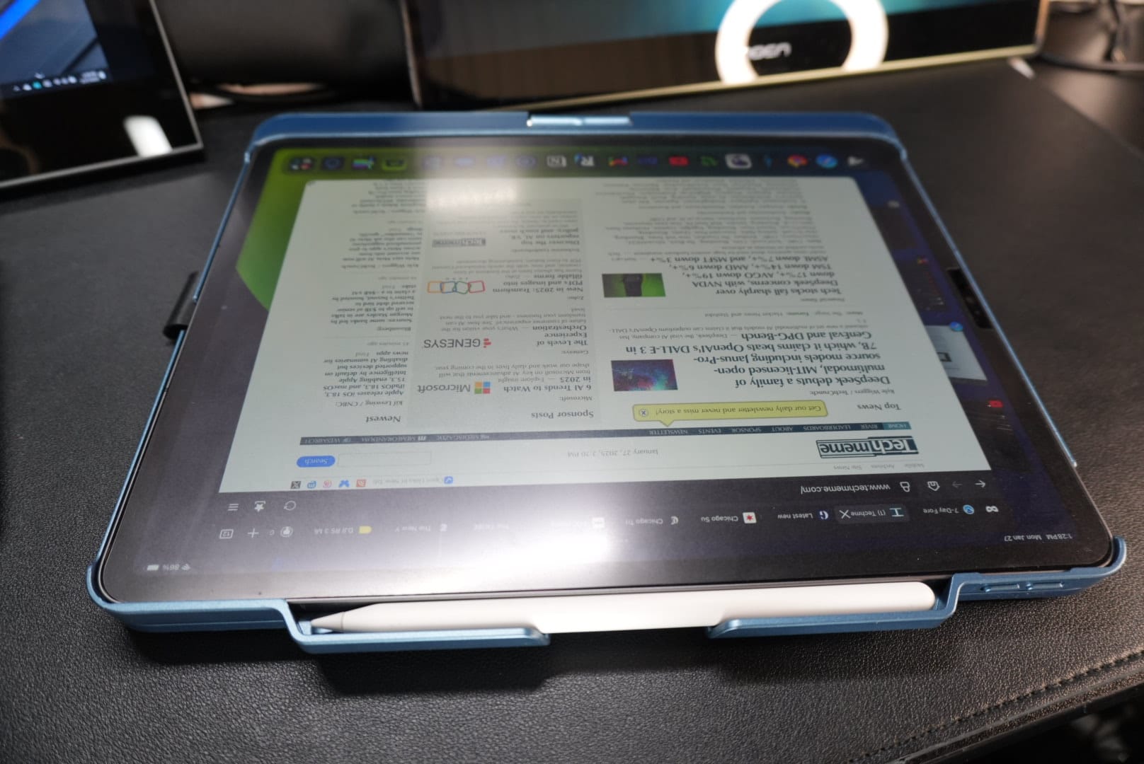 The case in Tablet Mode, when the screen is laying flat on the keyboard