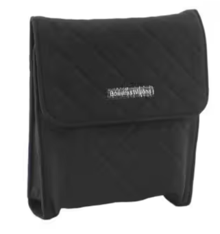 The black soft case for the PX, made from black quilted fabric