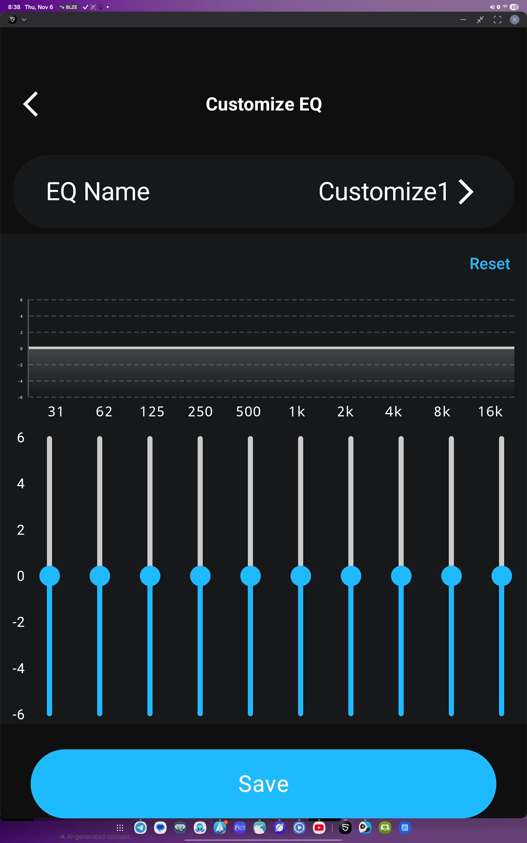 You can create your own EQ presets with the 10-band equalizer
